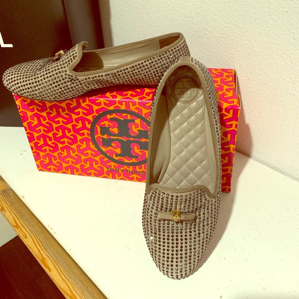 Authentic Tory Burch Chandra Sparkle Flat